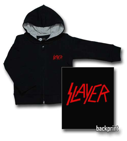 Slayer Baby-hættetrøje med lynlås | Logo Red (Print on Demand)